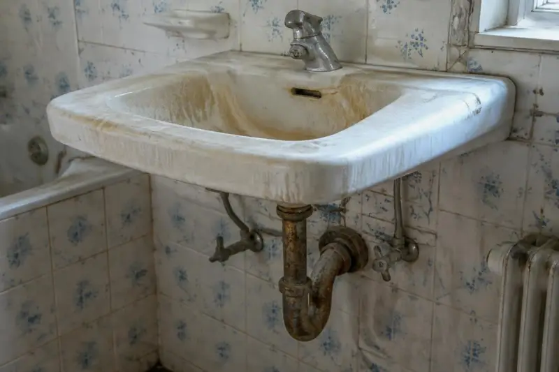 Vorher: Altes Waschbecken